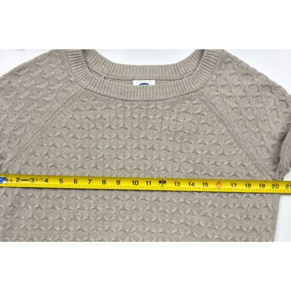 Old Navy Honeycomb Knit Raglan Textured Sweater Mushroom Neutral L - Picture 5 of 10